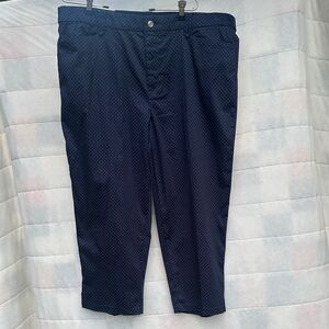 Classic Navy with Mini-White Polka Dots Capris